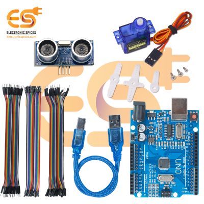 Combo of Jumper Wire & UNO Board with Ultrasonic Sensor Module (64 Item)